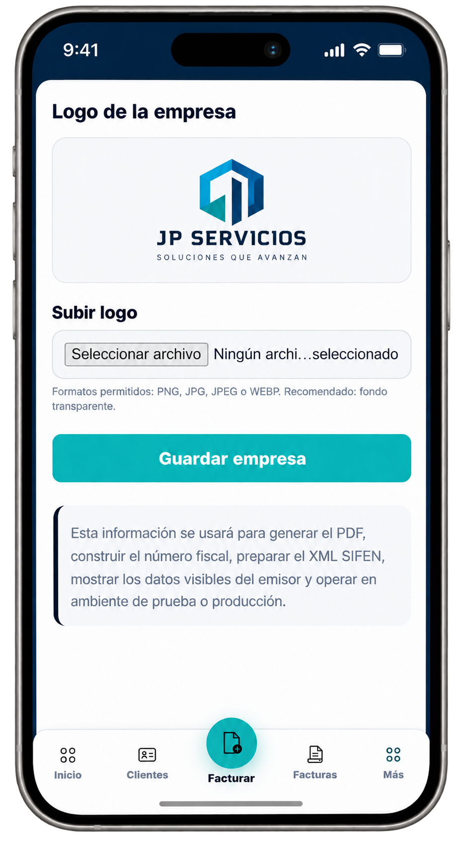 EventFlow FE company logo upload and Save Company button